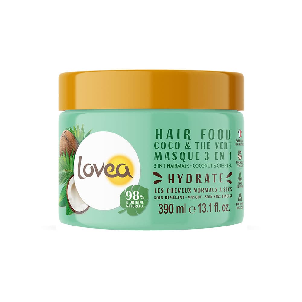 Mascarilla Capilar de Coco y Té Verde 390ml (Frente)